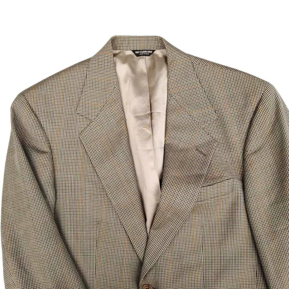 Vintage Bill Blass Ivy Prep Wool Houndstooth Blazer Jacket Sport Coat 38R? 40R?